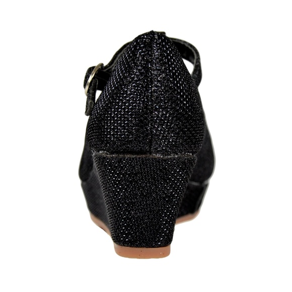 Girls Glitter Mary Jane Wedge Pumps LOVELY-621 - Picture 7 of 7